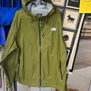The North Face Green Raincoat Weather-Resistant Hooded